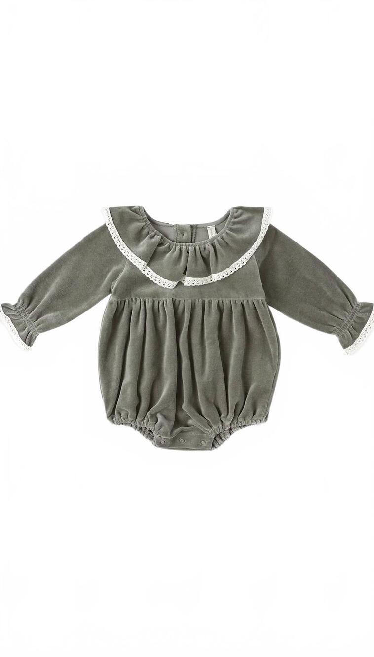 NEW RYLEE + CRU girl's wendy romper in forest